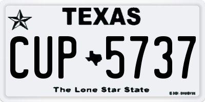 TX license plate CUP5737