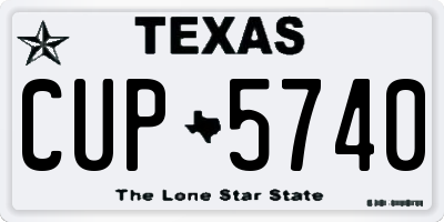 TX license plate CUP5740