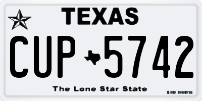 TX license plate CUP5742