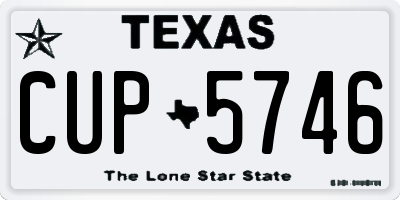 TX license plate CUP5746