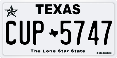 TX license plate CUP5747