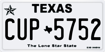 TX license plate CUP5752