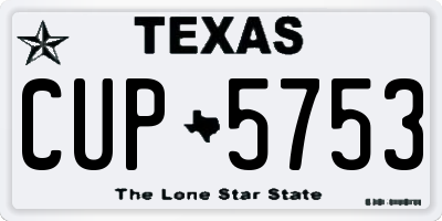 TX license plate CUP5753