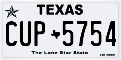 TX license plate CUP5754