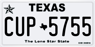 TX license plate CUP5755