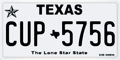 TX license plate CUP5756
