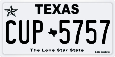 TX license plate CUP5757