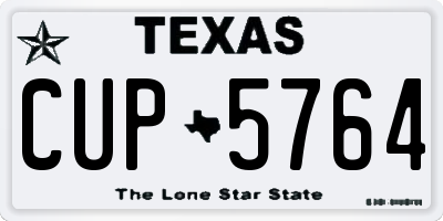 TX license plate CUP5764