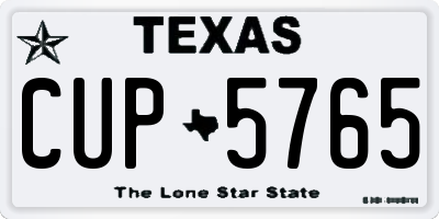 TX license plate CUP5765