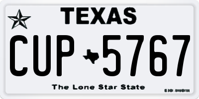 TX license plate CUP5767