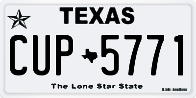 TX license plate CUP5771