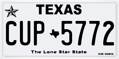 TX license plate CUP5772