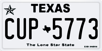 TX license plate CUP5773