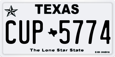 TX license plate CUP5774