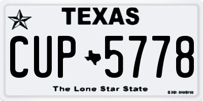 TX license plate CUP5778