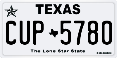TX license plate CUP5780