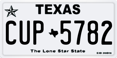 TX license plate CUP5782