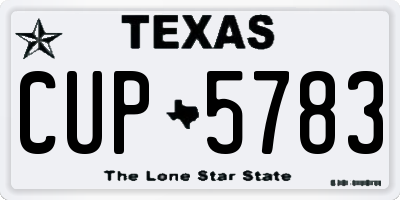 TX license plate CUP5783