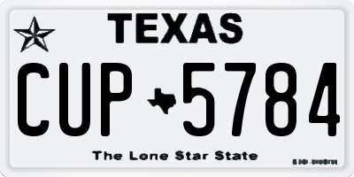 TX license plate CUP5784