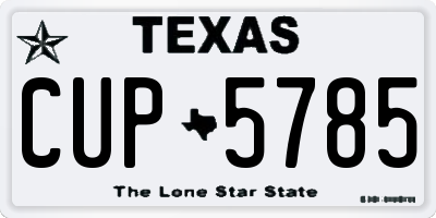 TX license plate CUP5785