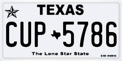 TX license plate CUP5786