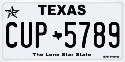 TX license plate CUP5789