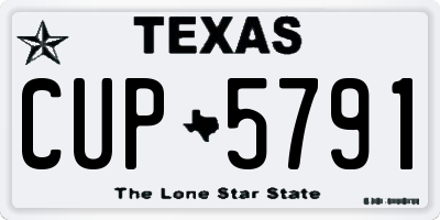 TX license plate CUP5791