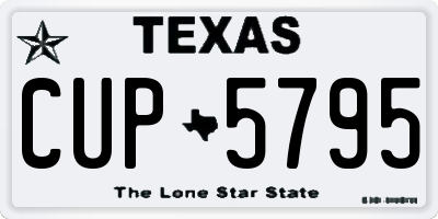 TX license plate CUP5795
