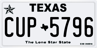 TX license plate CUP5796