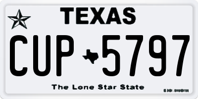 TX license plate CUP5797