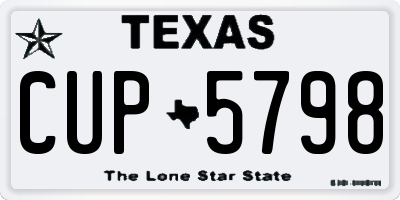 TX license plate CUP5798