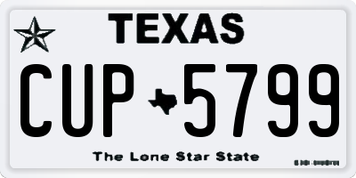 TX license plate CUP5799