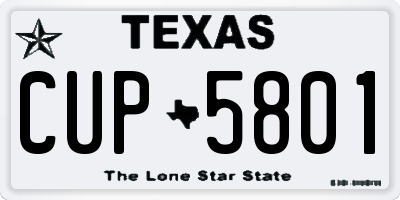 TX license plate CUP5801