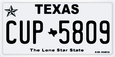 TX license plate CUP5809