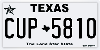 TX license plate CUP5810