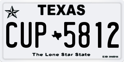 TX license plate CUP5812
