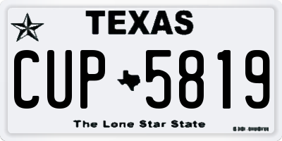 TX license plate CUP5819