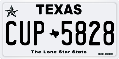 TX license plate CUP5828