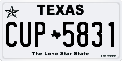 TX license plate CUP5831