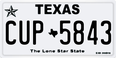 TX license plate CUP5843