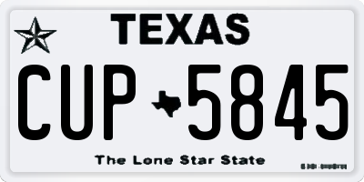 TX license plate CUP5845
