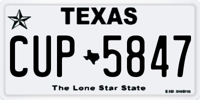 TX license plate CUP5847