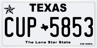 TX license plate CUP5853