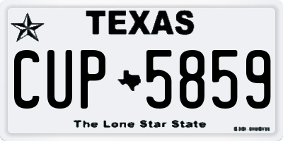 TX license plate CUP5859