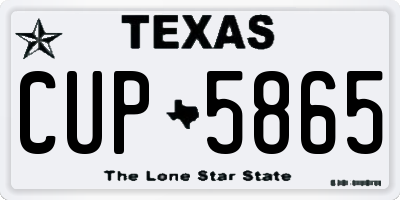 TX license plate CUP5865