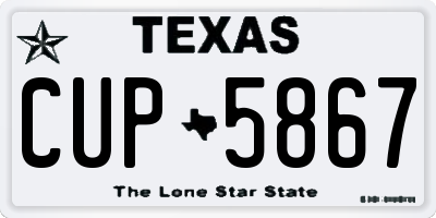 TX license plate CUP5867