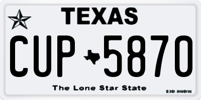 TX license plate CUP5870
