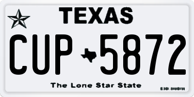TX license plate CUP5872