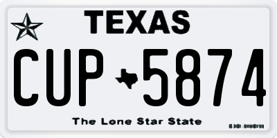 TX license plate CUP5874