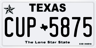 TX license plate CUP5875